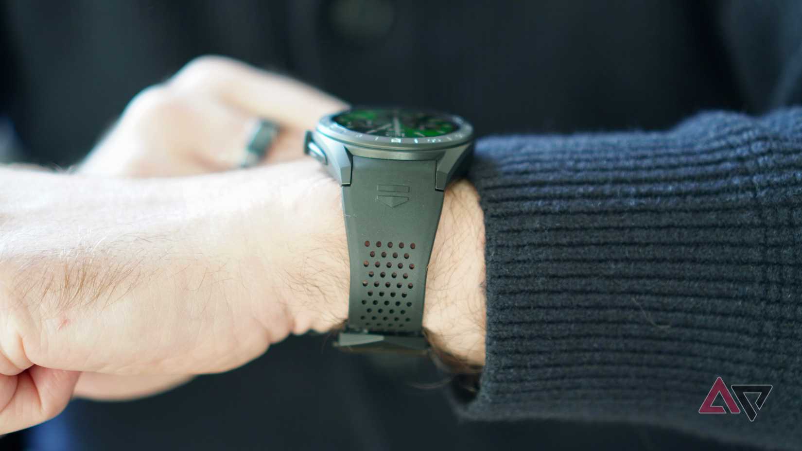 The Samsung Galaxy Watch 8 showing the Stretched Time watch face