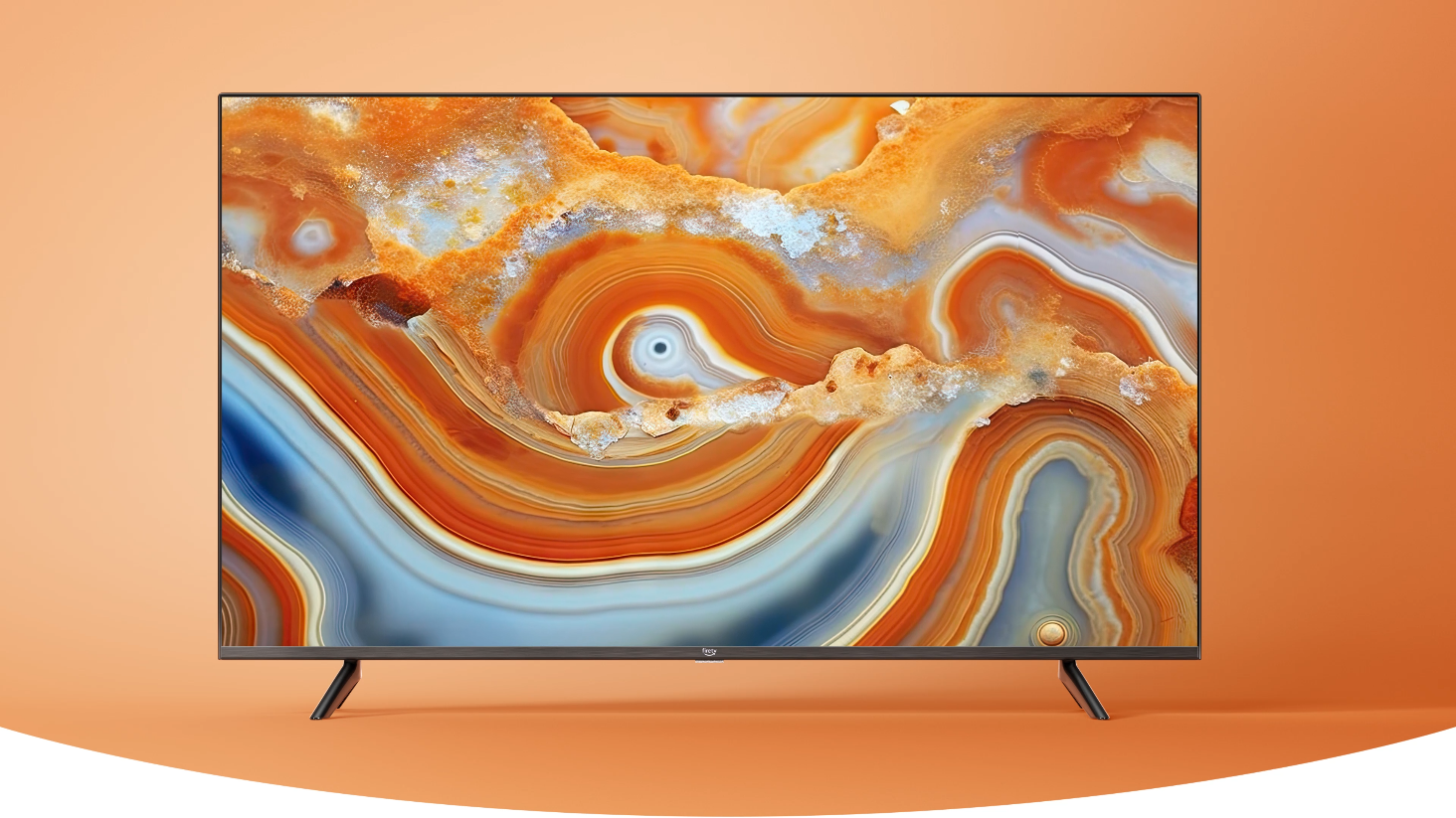 55-inch Amazon Fire TV on orange background