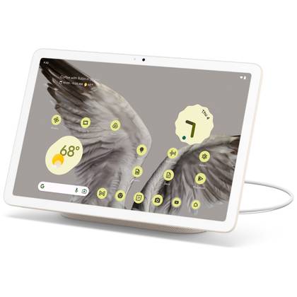 Some series recommendations with a reset button above showing a woman messaging on her phone with RCS enabled and the Google Messages logo in the background.