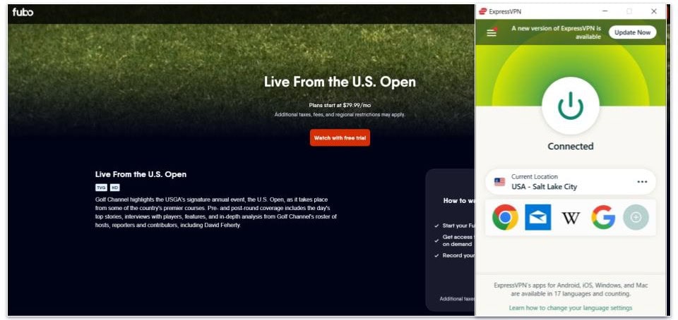 How to Watch The US Open (Golf) Online With a VPN