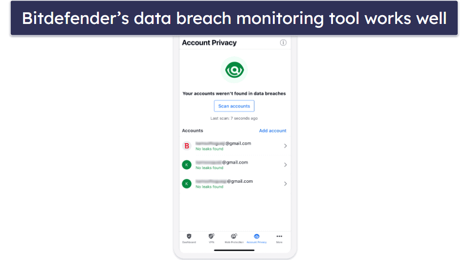3.🥉 Bitdefender Mobile Security — Good Web Protection & Decent Free VPN