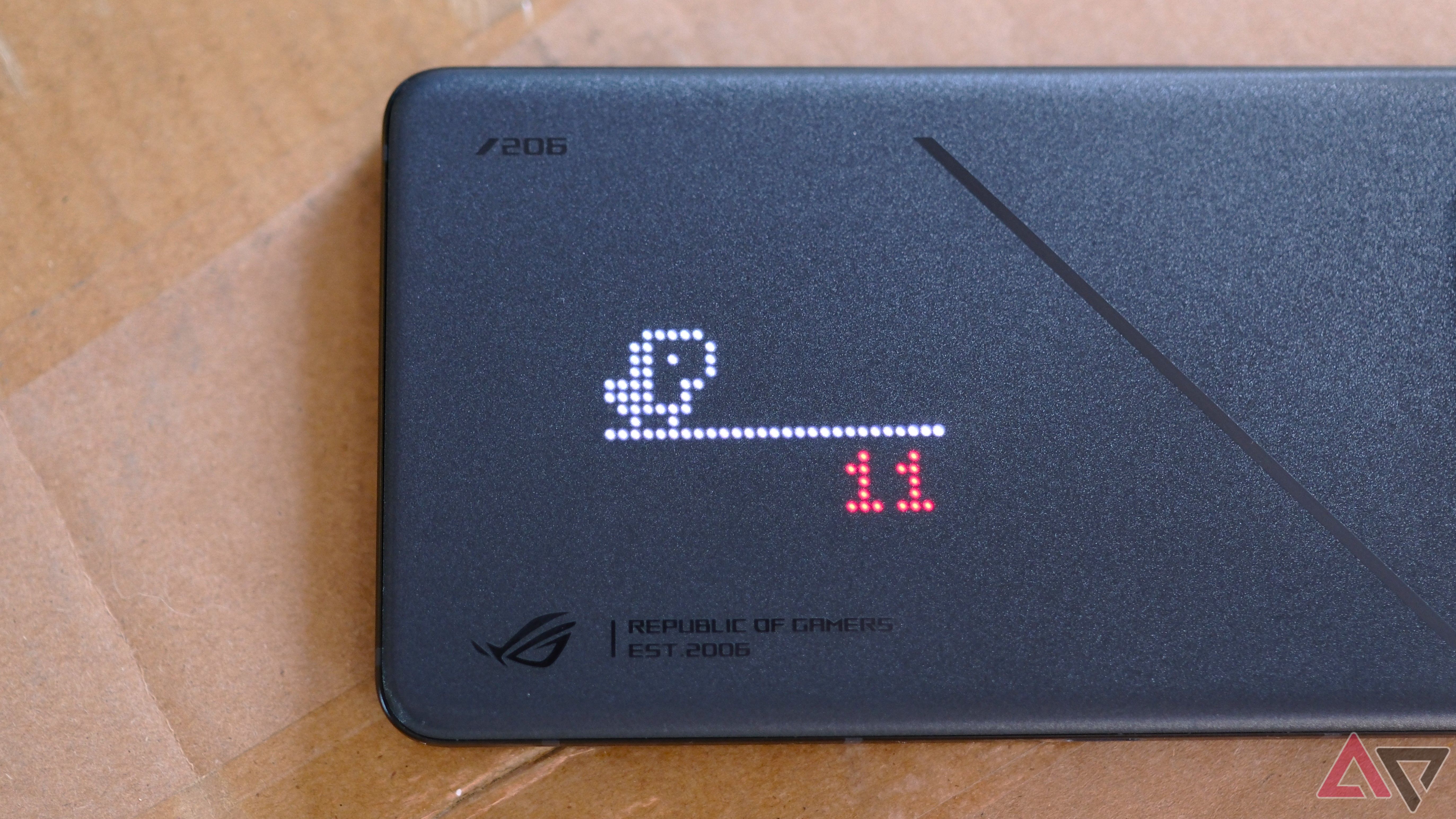 ROG Phone 9 Pro showing rear LED game