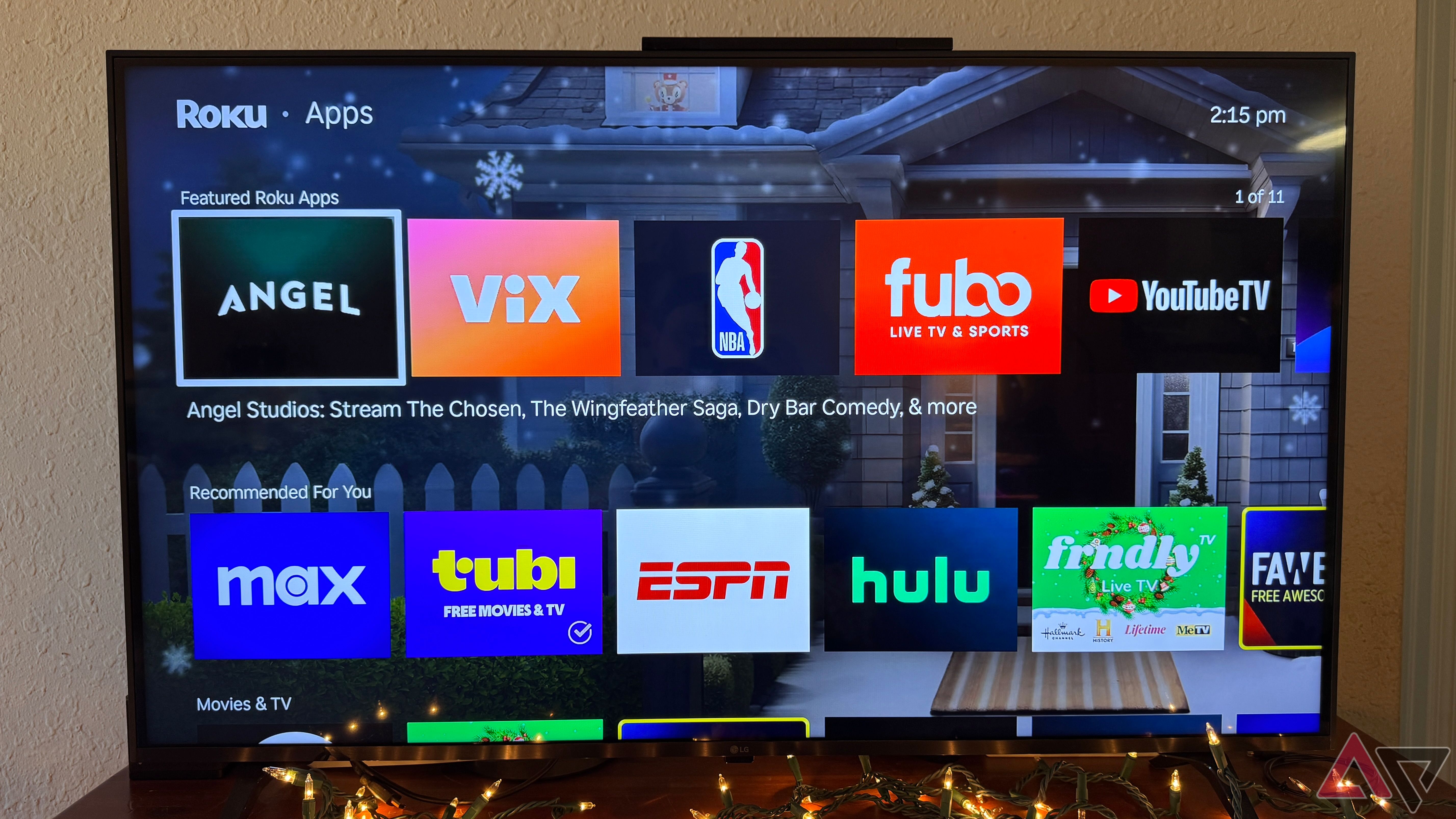 Roku Streaming Stick 4K App Store on an LG TV.