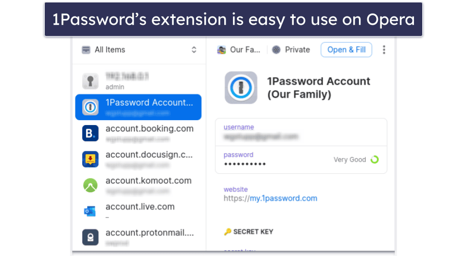 🥈2. 1Password — Great Security and Unique Features like Travel Mode