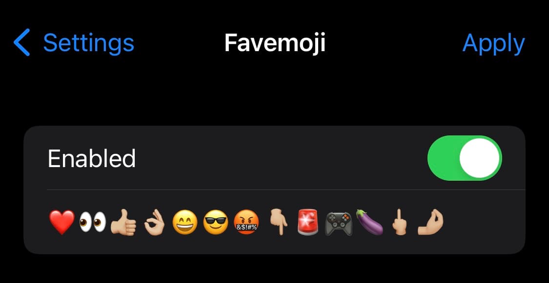Favemoji Prefs.