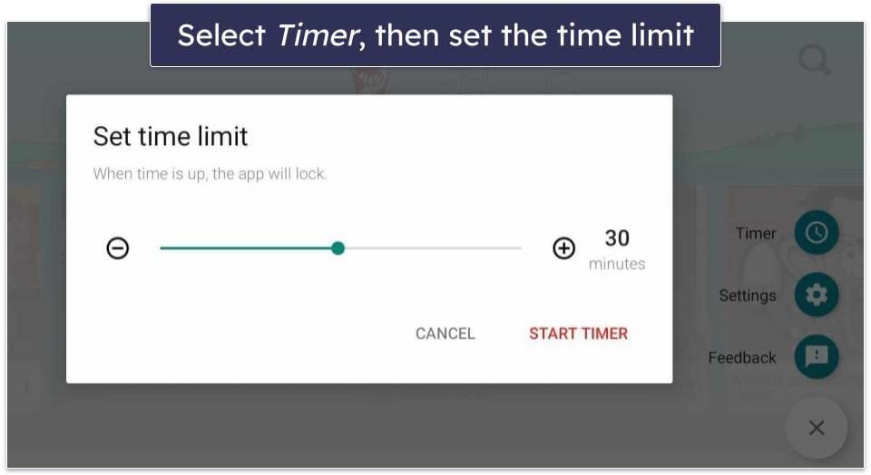 good lock icon on peach and teal background