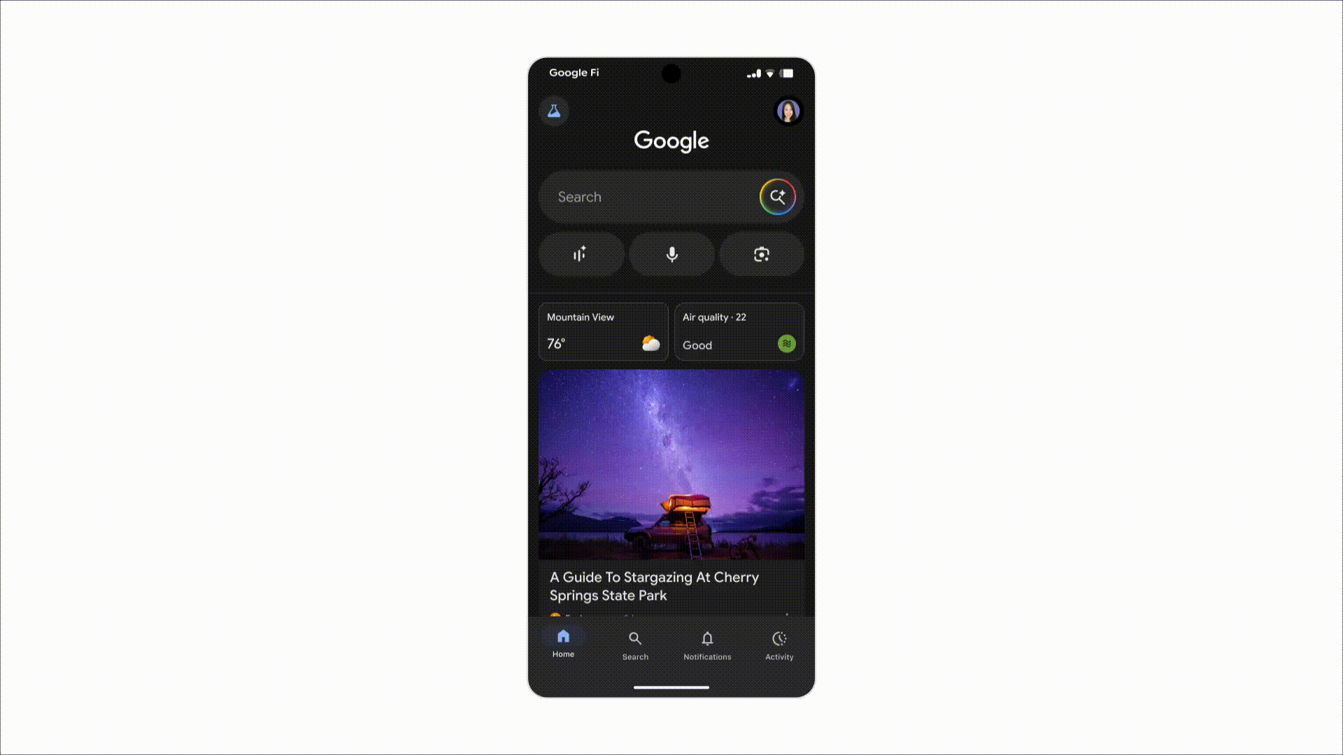 An animated GIF on how Search Live with Video works.